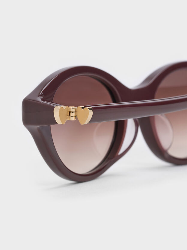Pecola Oval Sunglasses, Wineberry Red, hi-res