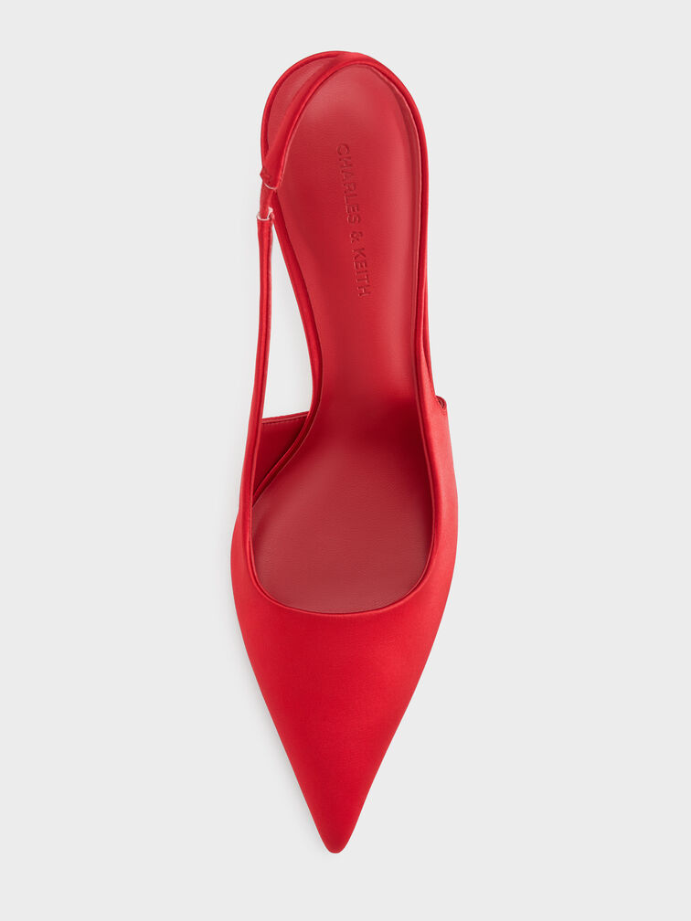 Brantley Bow Slingback Pumps, Red, hi-res
