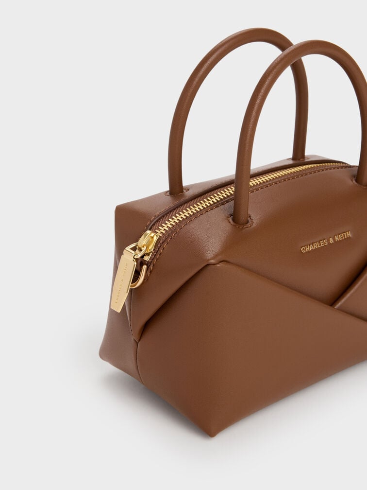 Midori Geometric Bowling Bag, Chocolate, hi-res