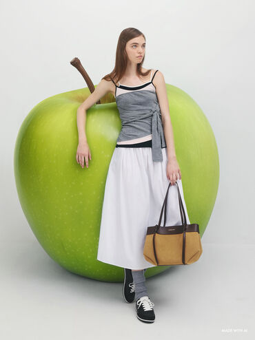 Calla Suede Tote Bag, Sahara Sand, hi-res