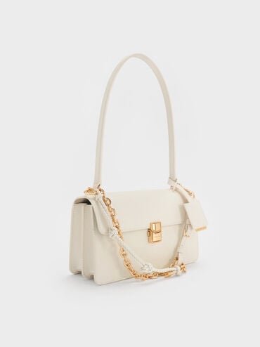 Acelynn Rope-Chain Shoulder Bag, Cream, hi-res