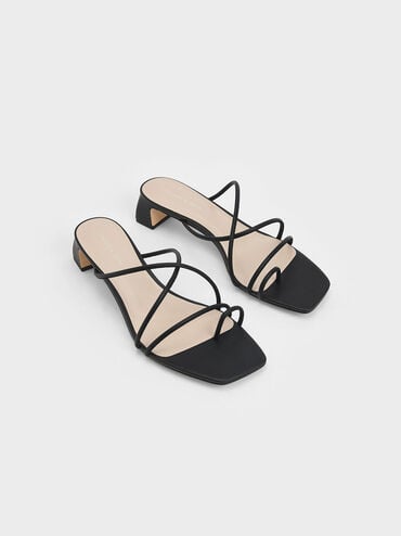 Meadow Strappy Toe Ring Sandals, Black, hi-res
