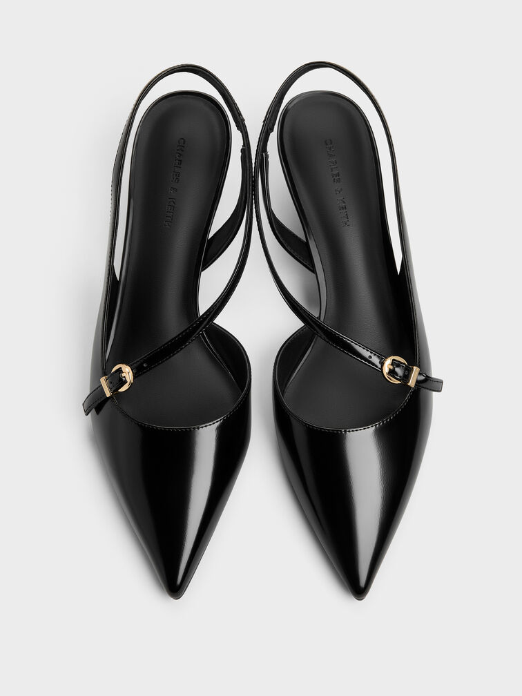 Asymmetric D'Orsay Slingback Pumps, Black Box, hi-res
