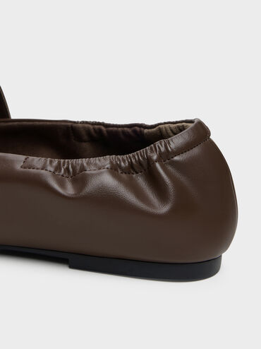 Georgie Chain Mary Jane Flats, Dark Brown, hi-res