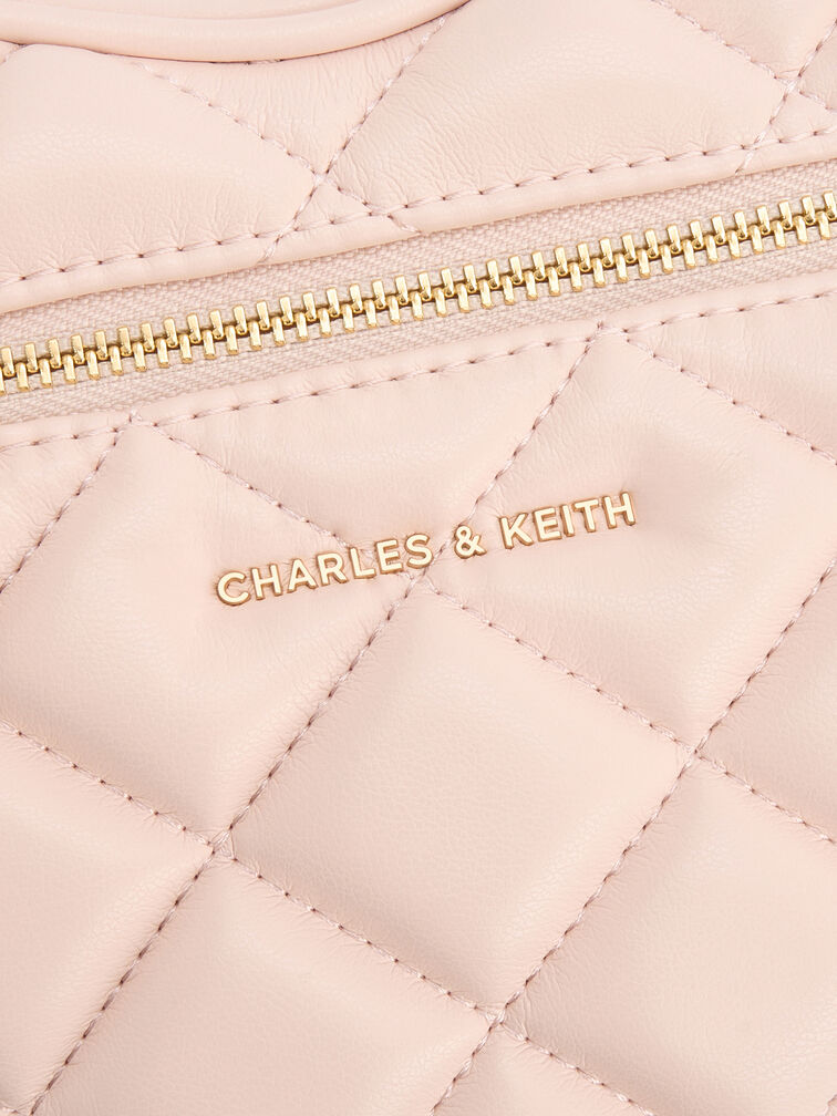 Paffuto Quilted Heart Crossbody Bag, Soft Pink, hi-res