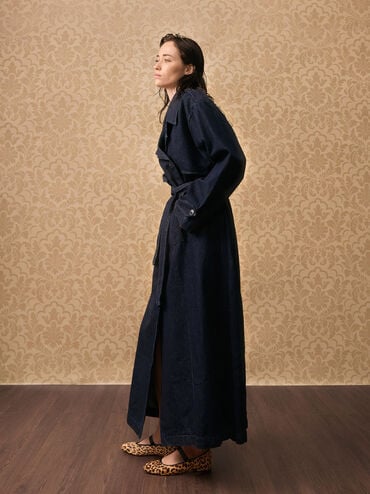 Leopard-Print Textured Mary Jane Flats, Multi, hi-res