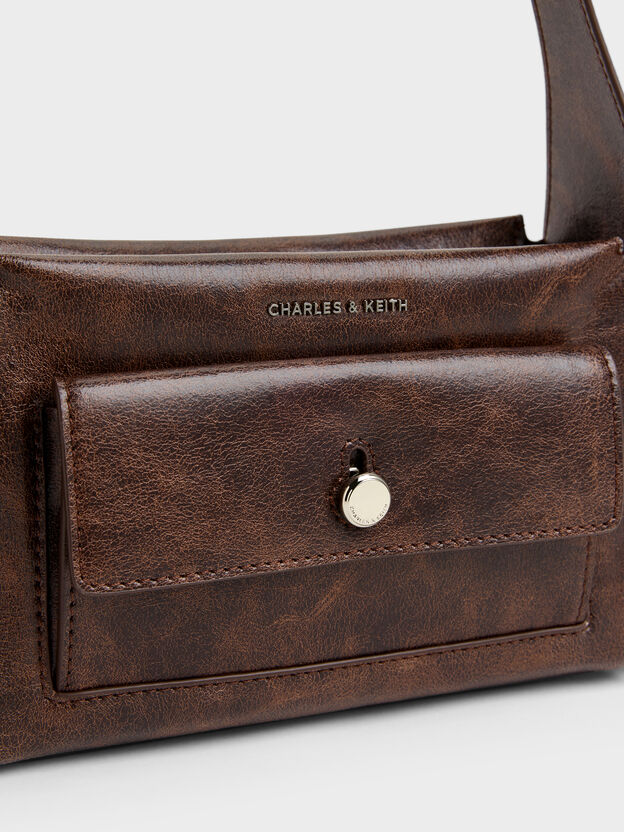 Zevon Multi-Pocket Shoulder Bag, Distressed Coffee, hi-res