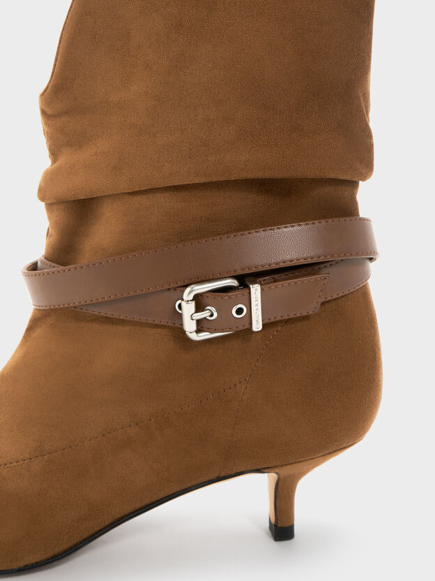Karter Faux Suede Kitten-Heel Boots, Cognac, hi-res