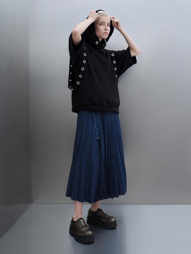Zip-Up Platform Loafers, Multi, hi-res