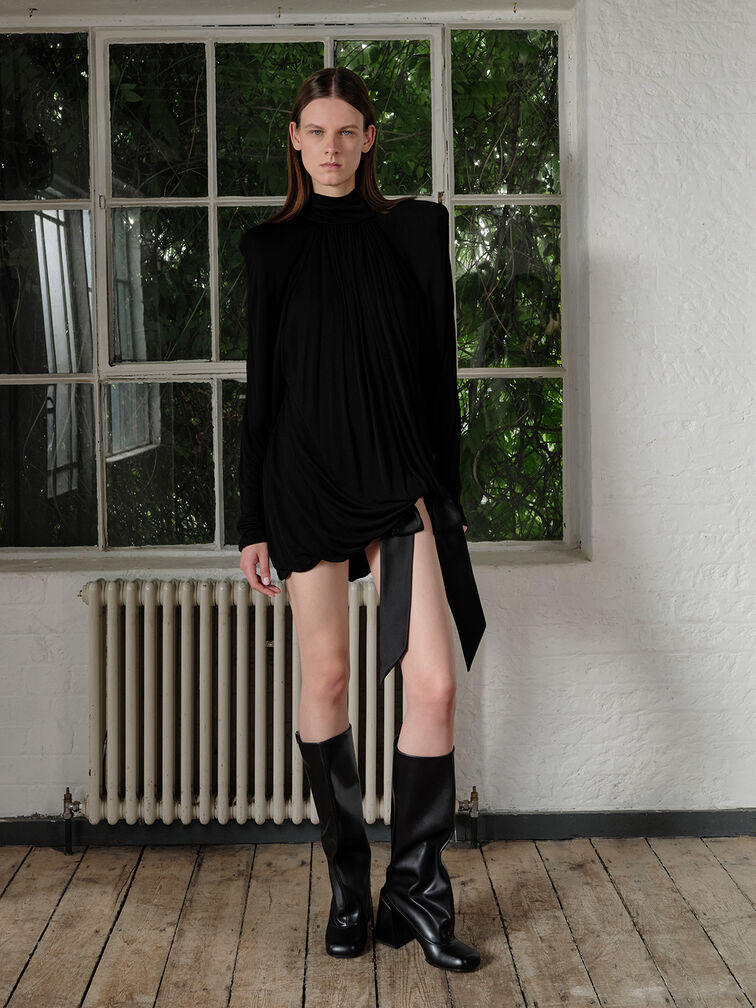 Robbie Platform Knee-High Boots, Black Robbie Platform Knee-High Boots, Black, hi-res