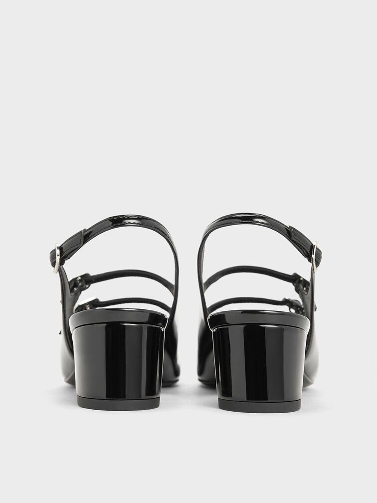 Clementine Double-Strap Slingback Mary Jane Pumps, Black Box, hi-res