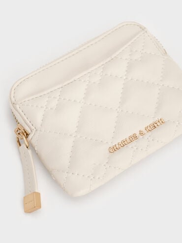 Duo Quilted Card Holder, Cream, hi-res