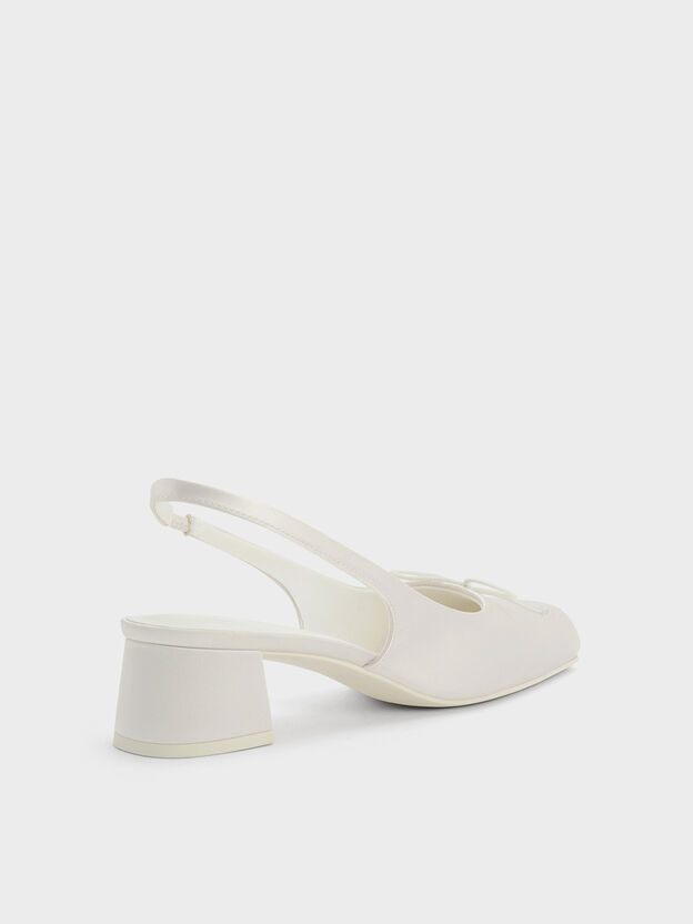 Sadira Satin Slingback Pumps, Chalk, hi-res