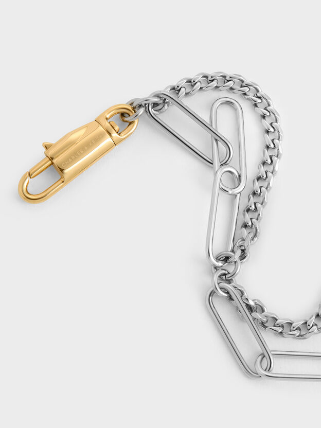 Delfina Two-Tone Double-Chain Bracelet, Multi, hi-res