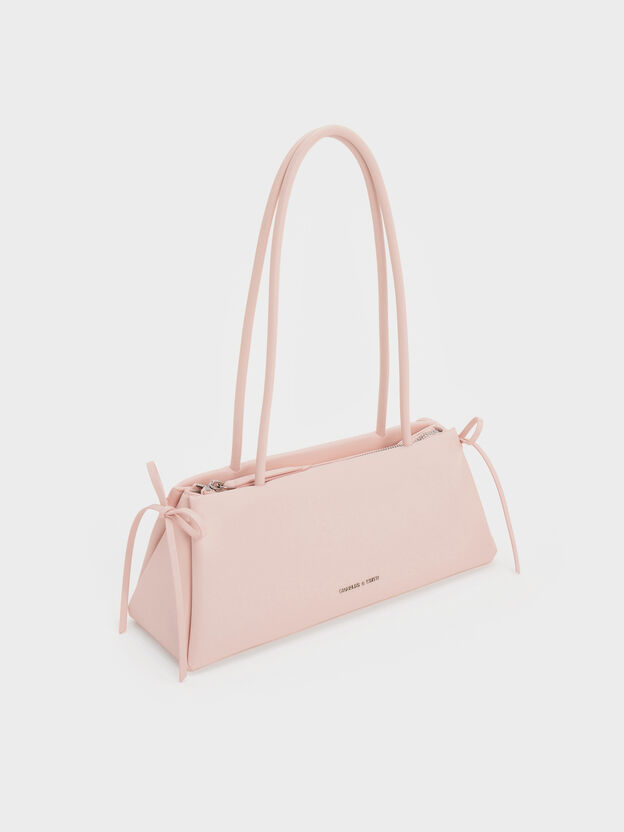Hazel Bow Shoulder Bag, Soft Pink, hi-res