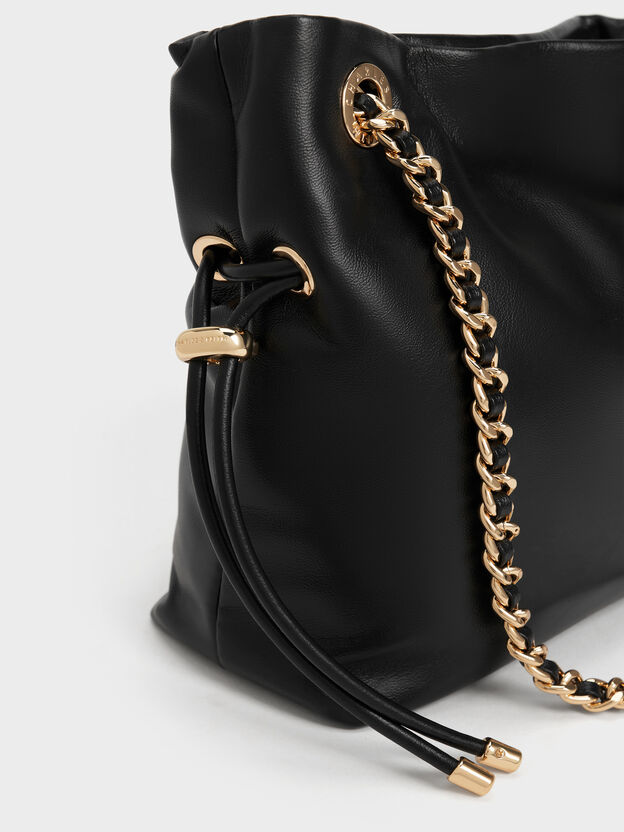 Arya Braided-Chain Crossbody Bag, Black, hi-res
