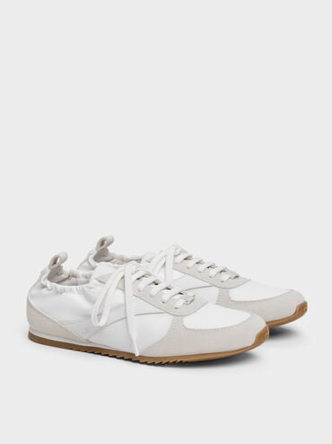Jace Recycled Leather Sneakers, White, hi-res
