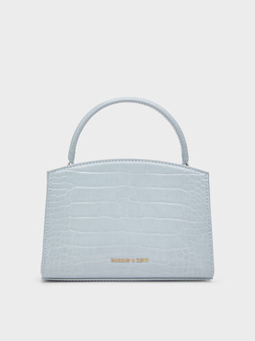 Aubrielle Croc-Effect Top Handle Bag, Sea Salt Blue, hi-res