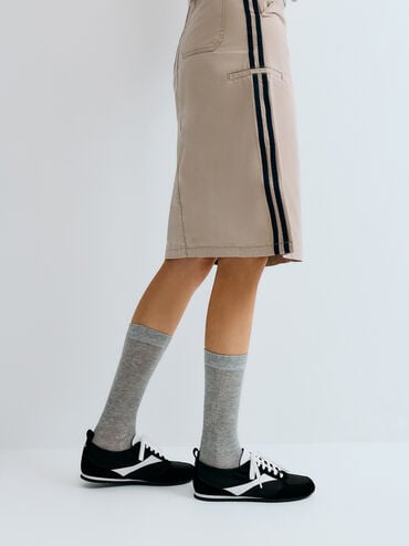 Jace Recycled Leather Sneakers, Black Textured, hi-res