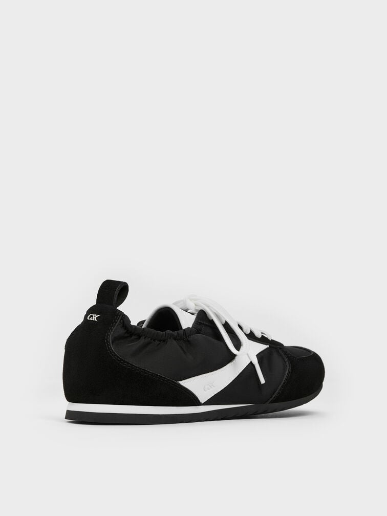 Jace Recycled Leather Sneakers, Black Textured, hi-res