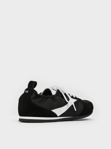 Jace Recycled Leather Sneakers, Black Textured, hi-res