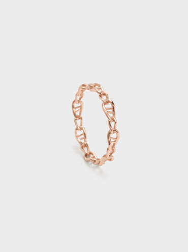 Nyra Mixed-Link Chain Ring, Rose Gold, hi-res