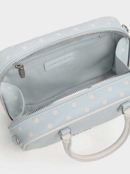 Sianna Polka-Dot Bowling Bag, Sea Salt Blue, hi-res