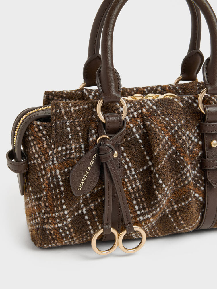 Britton Checkered Top Handle Tote Bag, Multi, hi-res