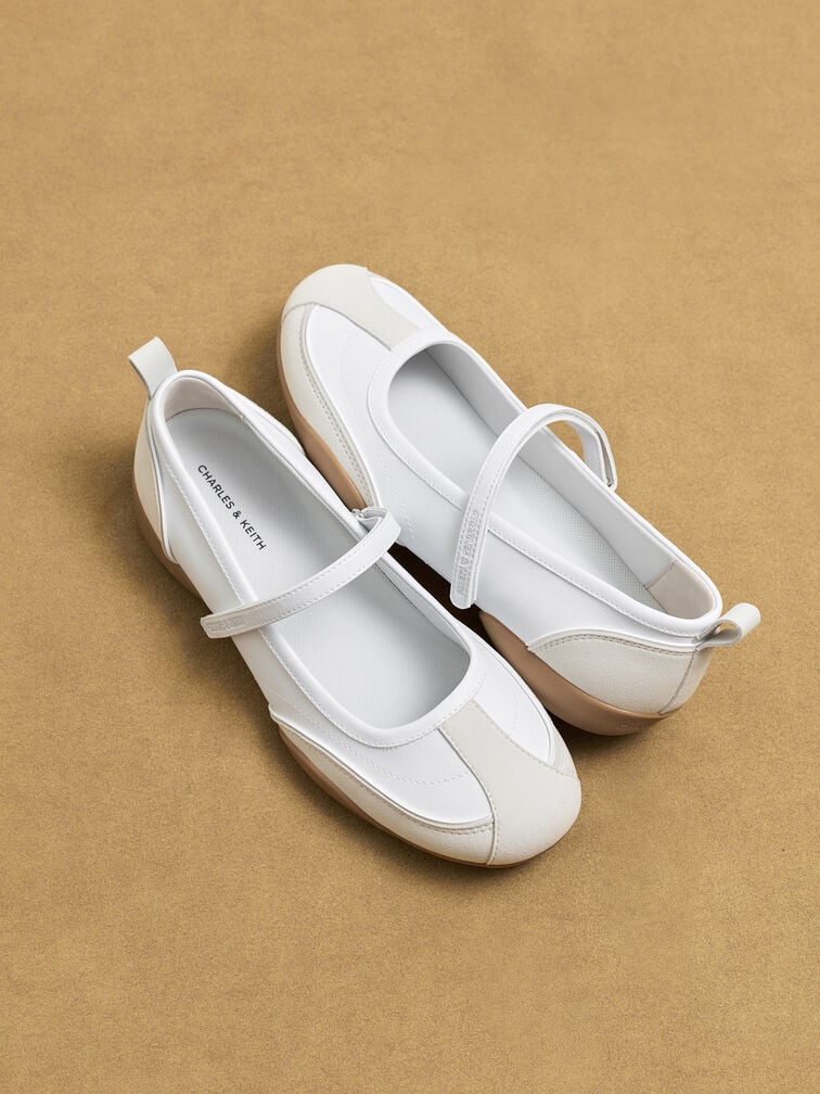 Louise Two-Tone Mary Jane Sneakers, White, hi-res