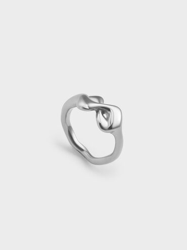 Emilia Wavy Ring, Silver, hi-res