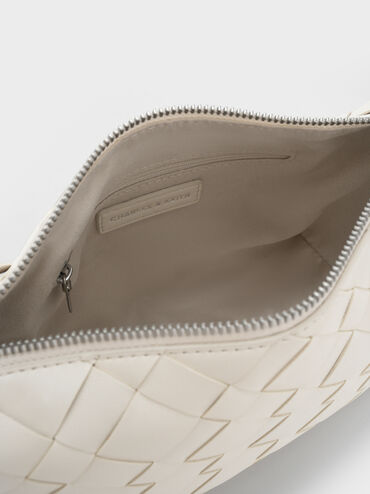 Ivette Woven Shoulder Bag, Cream, hi-res