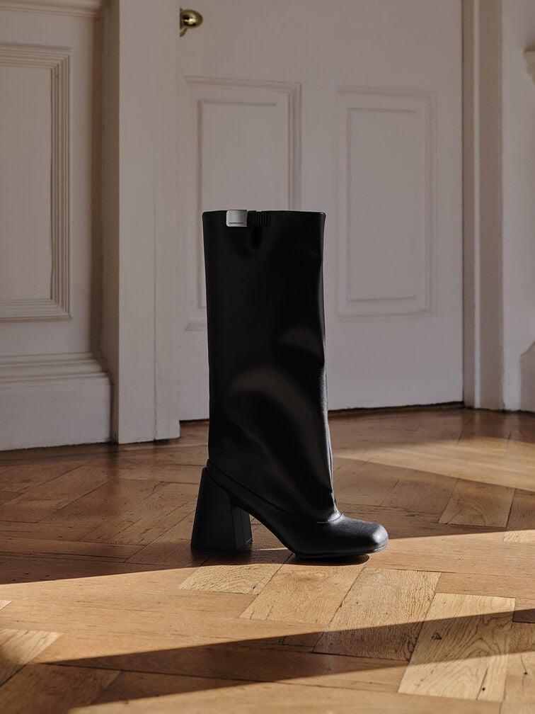 Robbie Platform Knee-High Boots, Black Robbie Platform Knee-High Boots, Black, hi-res