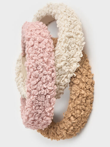 Furry Headband, Chalk, hi-res