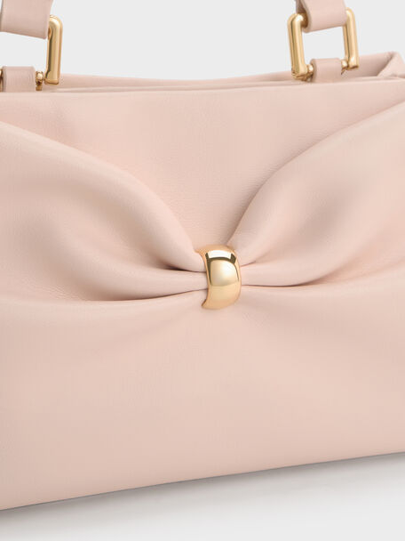 Halsey Ruched Top Handle Bag, Soft Pink, hi-res