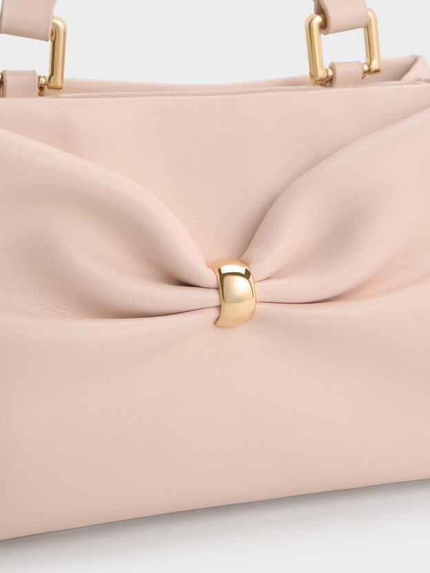 Halsey Ruched Top Handle Bag, Soft Pink, hi-res