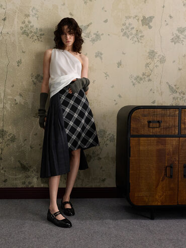 Double-Strap Brogue Mary Janes, Black Box, hi-res