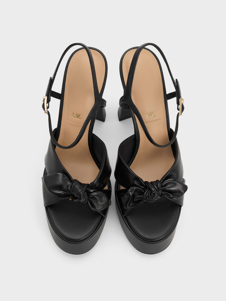 Jayce Leather Platform Sandals, Black, hi-res