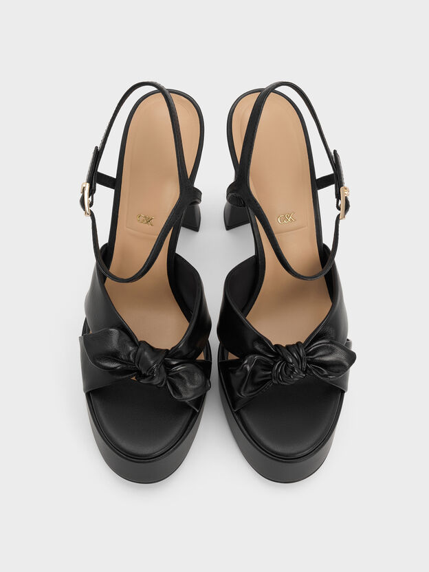 Jayce Leather Platform Sandals, Black, hi-res
