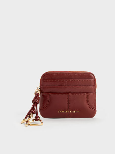 Ciara Top-Zip Card Holder, Burgundy, hi-res