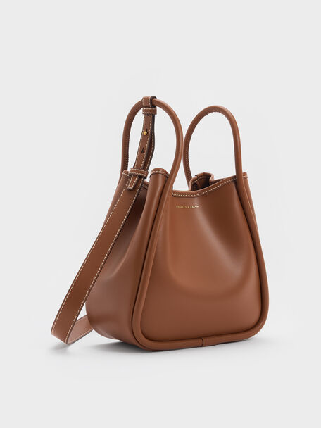 Mini Lyla Tubular Tote Bag, Chocolate, hi-res