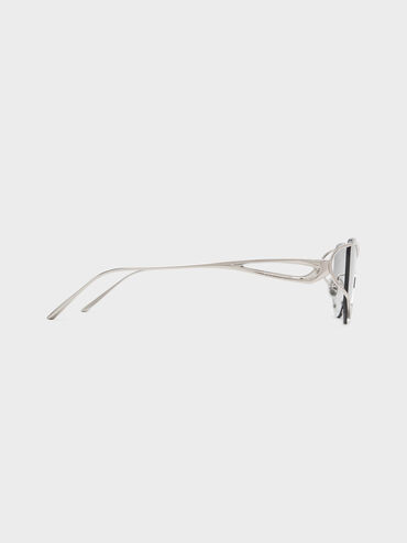 Ainsley Geometric Sunglasses, Silver, hi-res