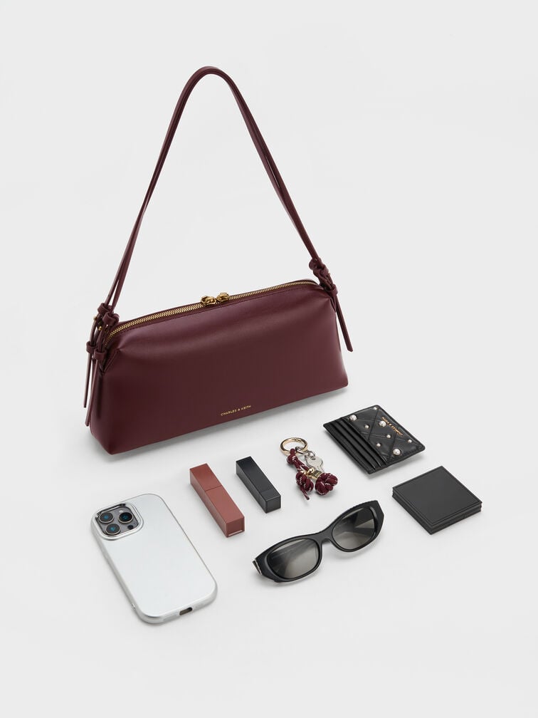 Deyna Double-Strap Shoulder Bag, Wineberry Red, hi-res