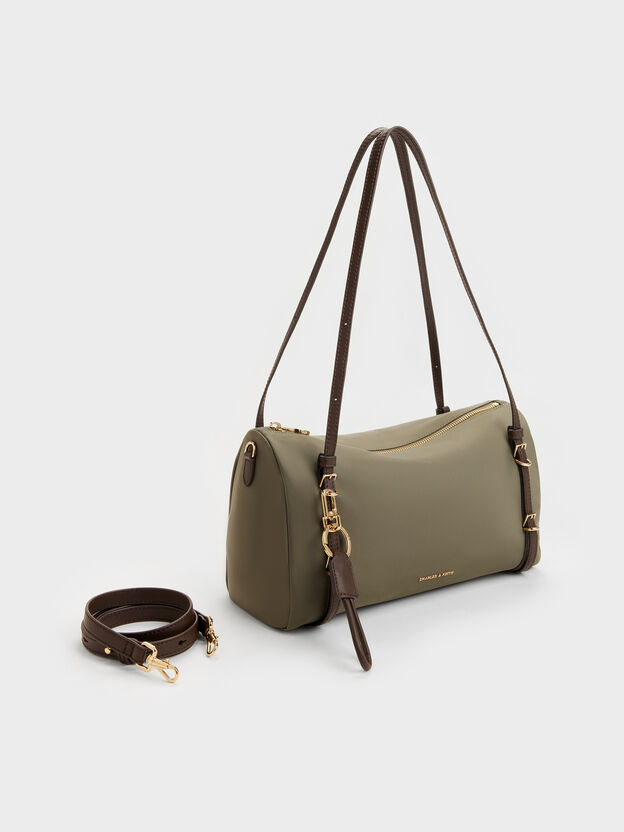 Levy Nylon Shoulder Bag, Deep Olive, hi-res