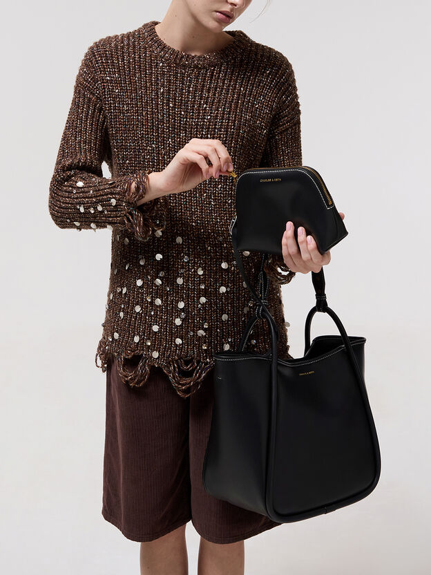 Lyla Tubular Slouchy Tote Bag, Black, hi-res