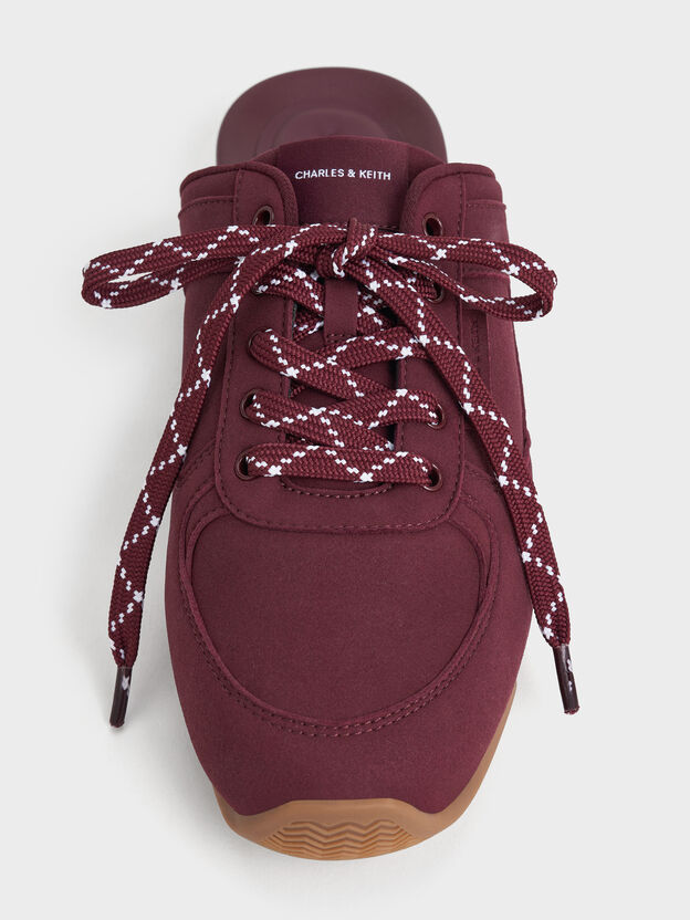 Lace-Up Sneaker Mules, Burgundy, hi-res