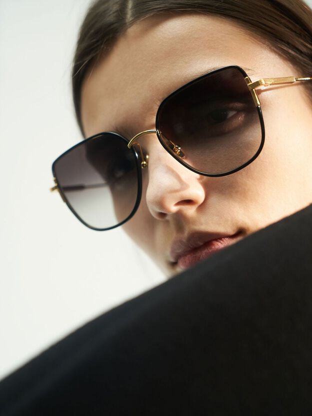 Seraphina Butterfly Sunglasses, Black, hi-res