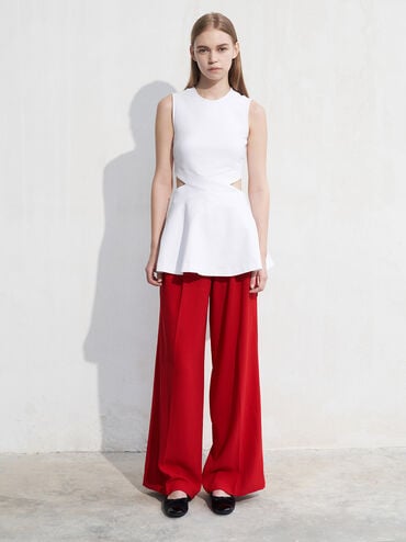 Glennis Recycled Polyester Bow Ballet Flats, Black Textured, hi-res