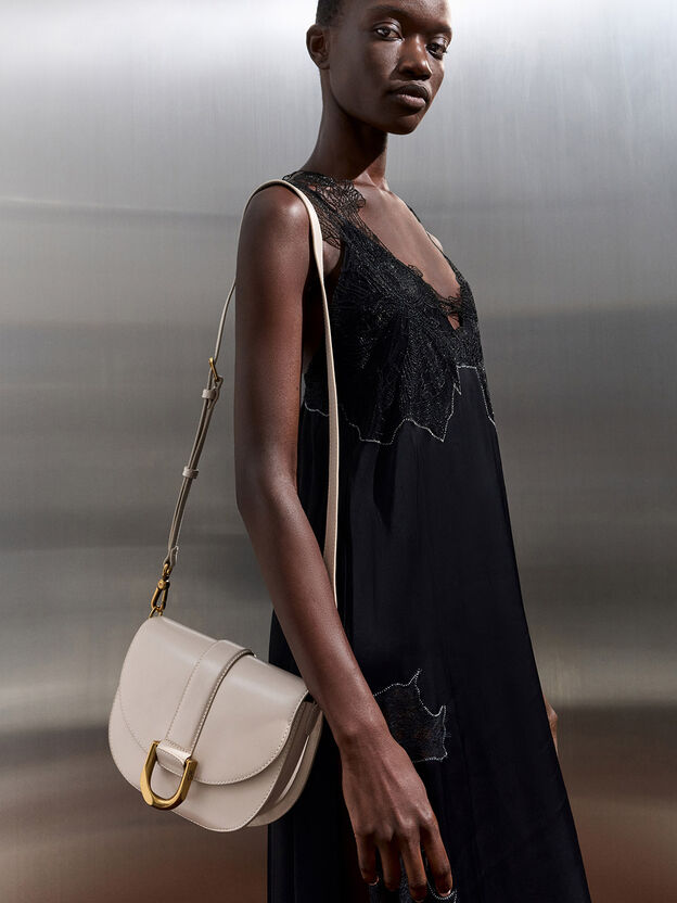 Gabine Leather Saddle Bag, Oat, hi-res