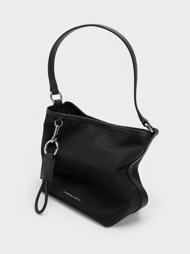 Levy Nylon Bucket Bag, Noir, hi-res