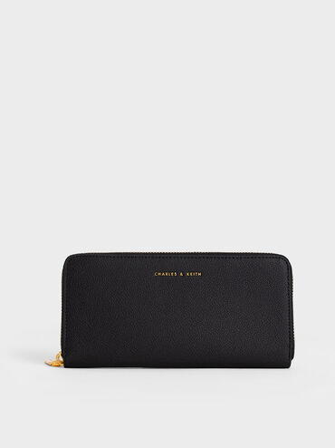 Dulcie Zip-Around Long Wallet, Black, hi-res